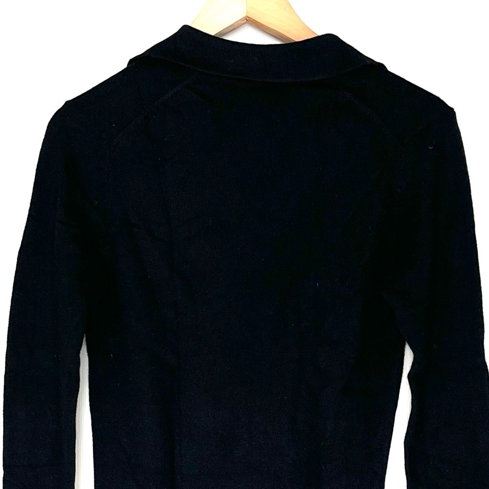 Charter Club Black 100% Cashmere Collared V-Neck Size S Pullover Knit Soft Cozy - Picture 4 of 9